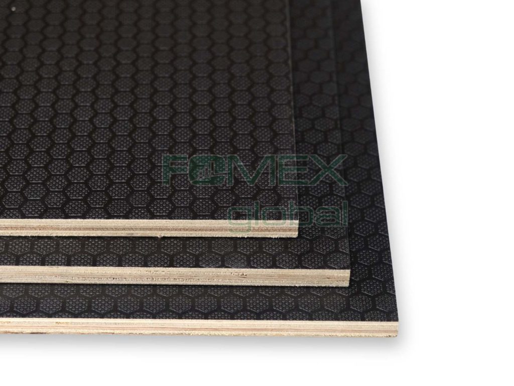 Anti-slip Hexagonal Pattern Film Faced Plywood — Fomex Global engineered wood panel